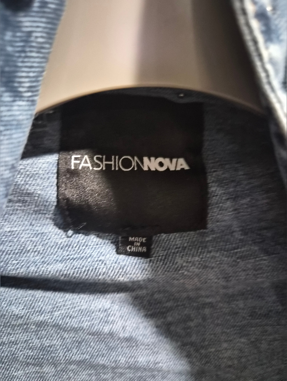 Fashion Nova Light Blue Denim Studded Bolero Jacket 3x - Picture 3 of 4